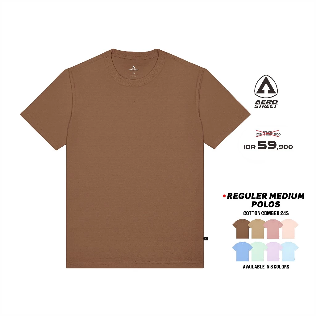 Aerostreet T Shirt Reguler Polos Medium Kaos T-Shirt Tshirt KCAAA