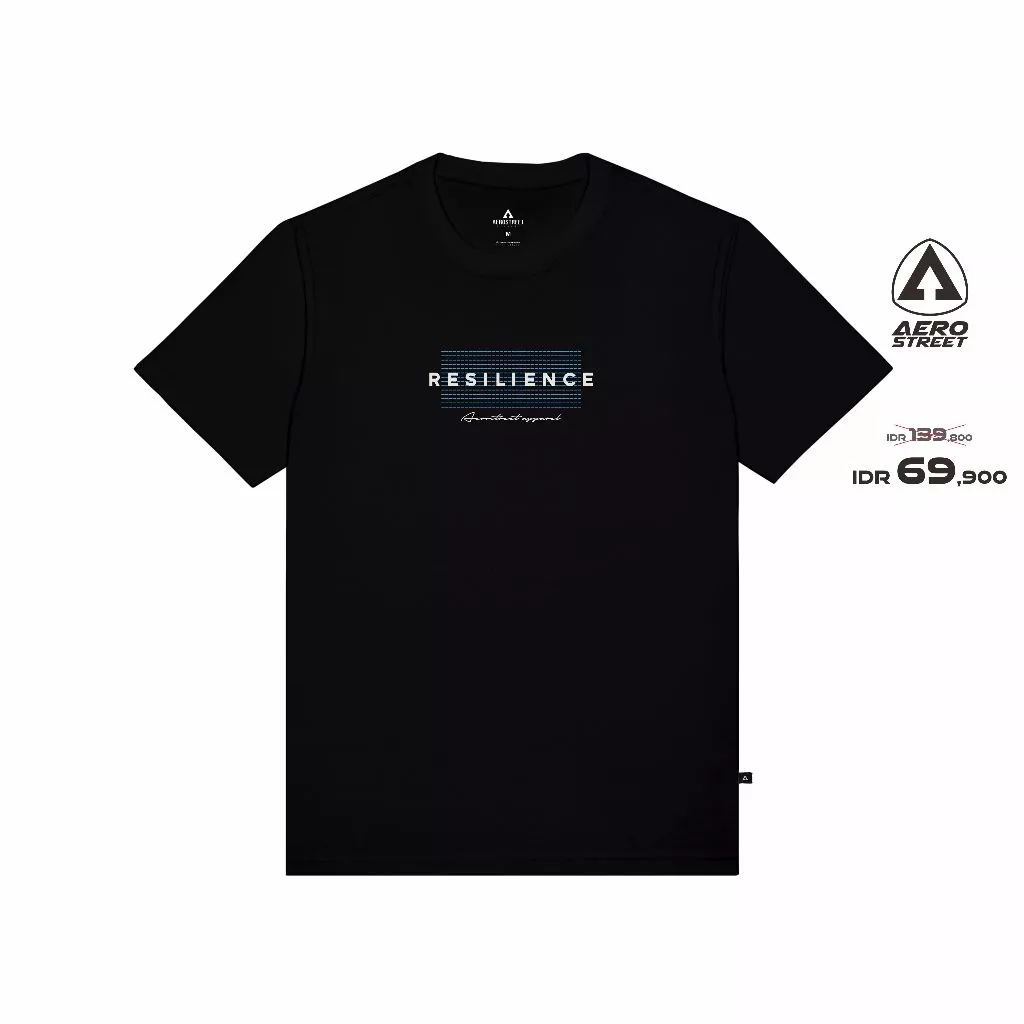 Aerostreet T Shirt Resilience Hitam Kaos T-Shirt Tshirt AAAAA
