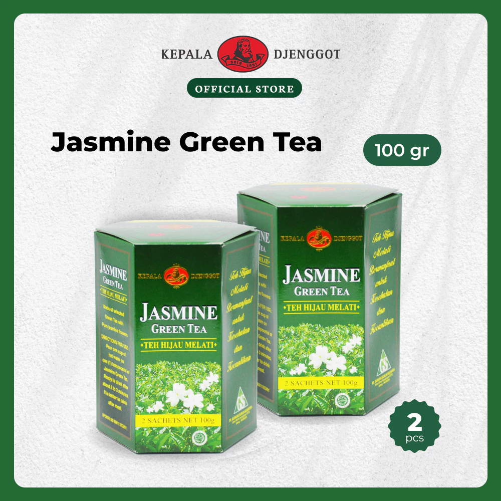 Kepala Djenggot Jasmine Green Tea 100gr x 2 pcs - Teh Hijau Melati Celup