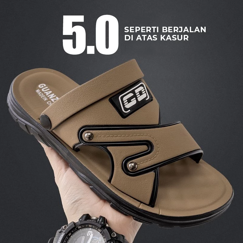 Sandal Pria kulit ANTI PUTUS Terbaru MK 30 Sendal Pria Cowok Kasual Japit Slop Untuk Santai
