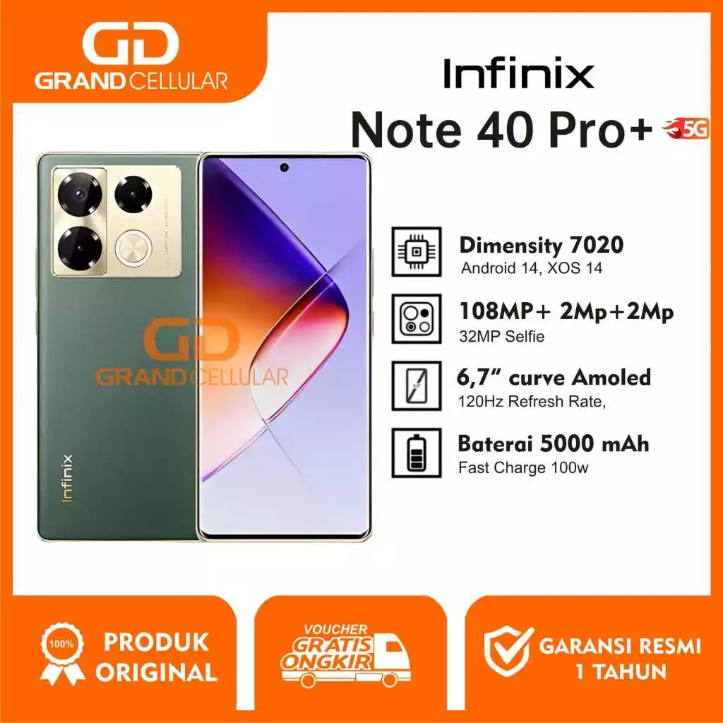 INFINIX NOTE 40 PRO+ 12GB RAM 256GB ROM Garansi Resmi
