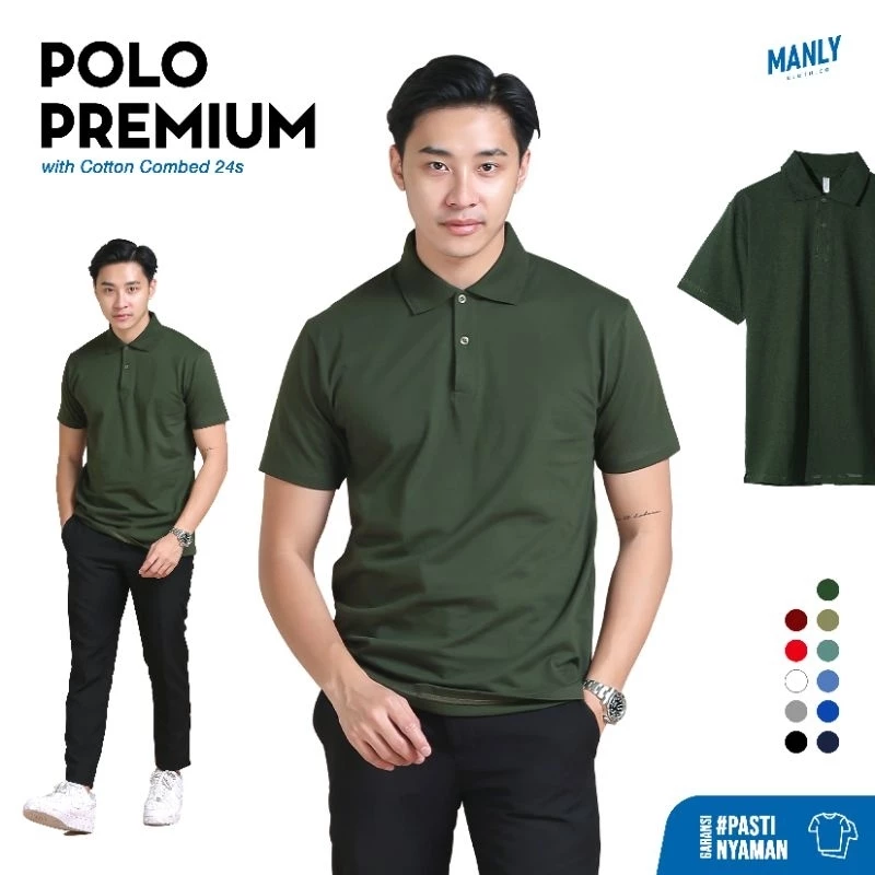 Manly Kaos Kerah Premium Polo Shirt Pria Katun Combed 24s
