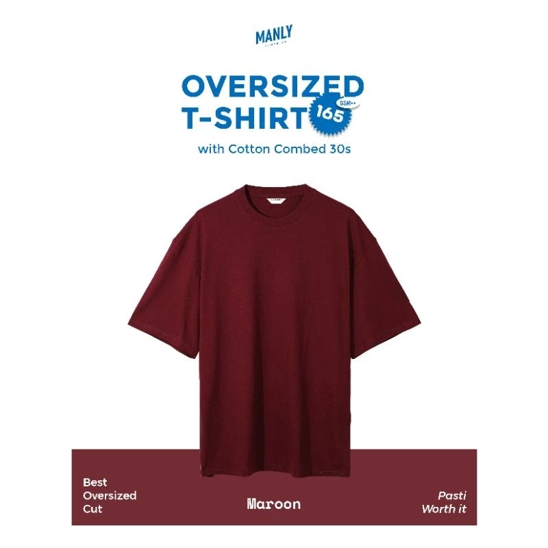 MANLY OVERSIZED HEAVY COTTON 30s MAROON