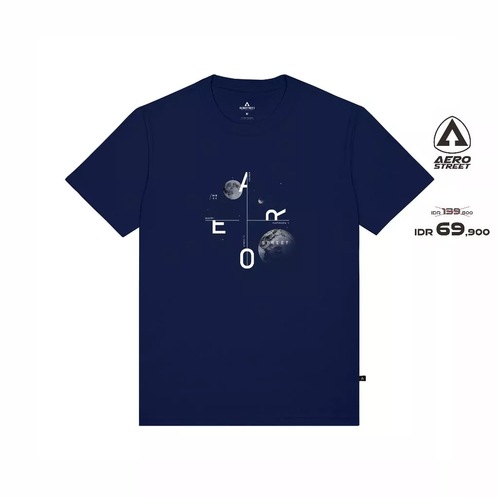 Aerostreet T Shirt Astrom Navy Kaos T-Shirt Tshirt AACAA
