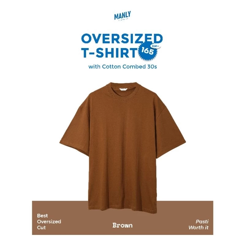 Manly Oversized Brown Kaos Katun Combed 30s