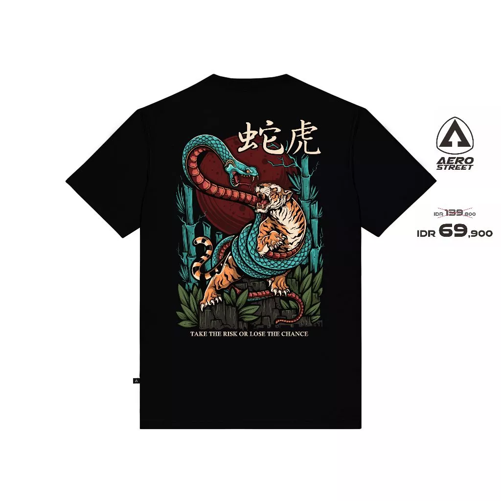 Aerostreet T Shirt Take The Risk Hitam Kaos T-Shirt Tshirt AADAA