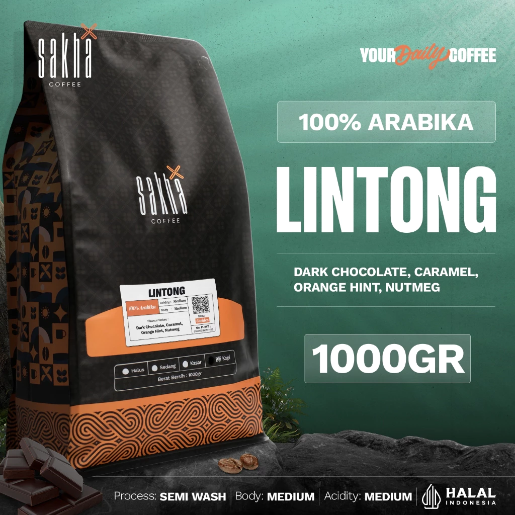 Biji Kopi Bubuk Arabika Lintong Mandailing Sumatra Arabica Coffee Beans Espresso Dan Manual Brew 1Kg