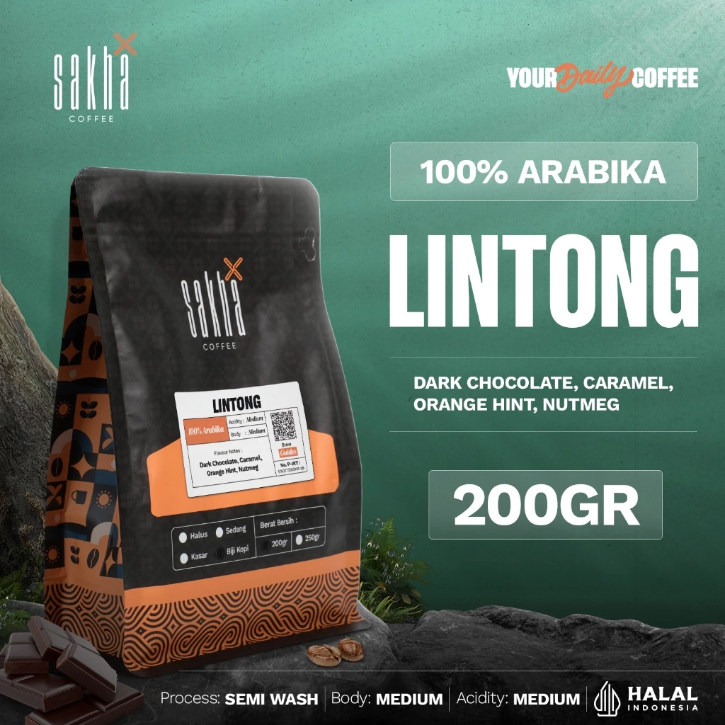 Biji Kopi Bubuk Arabika Lintong Sumatra Arabica Coffee Beans Coffe Espresso Dan Manual Brew 200gr