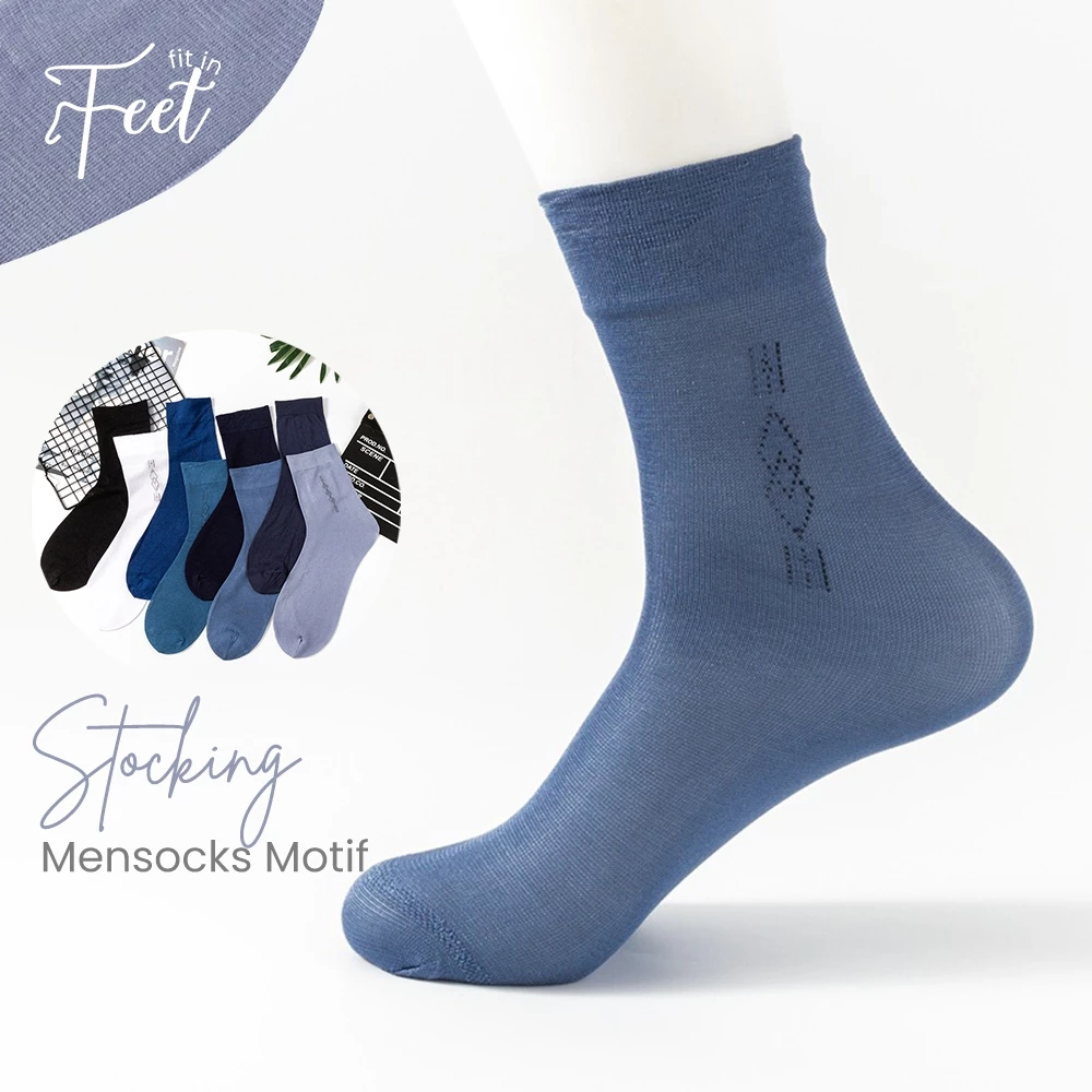 ISI 10 STOCKING PRIA SETENGAH BETIS MOTIF MINIMALIST