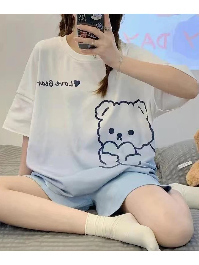 selina set baju tidur celana pendek bahan lembut dan adem