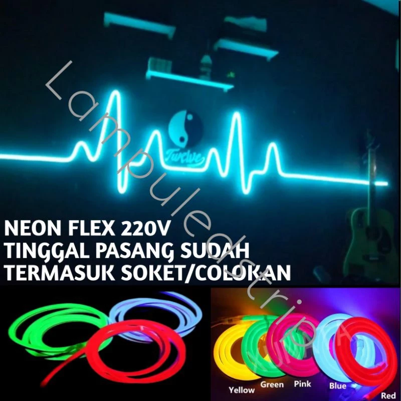PROMO LAMPU HIAS MOTIF DETAK JANTUNG LAMPU HIAS KAMAR AESTHETIC LAMPU NEON FLEX 220V SIAP PAKAI SUDAH TERMASUK SOKET ATAU COLOKAN JADI TINGGAL