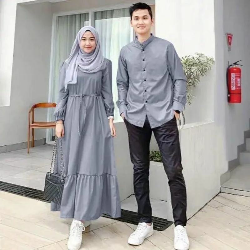 Resya Couple Baju Pasangan Muslim Polos Lebaran