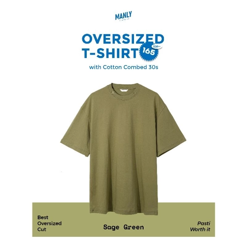 MANLY OVERSIZED SAGE GREEN with BEST CUT OVERSIZE
