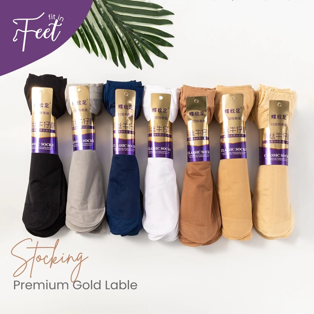 ISI 10 STOCKING WANITA TEBAL PREMIUM PENDEK DIATAS MATA KAKI