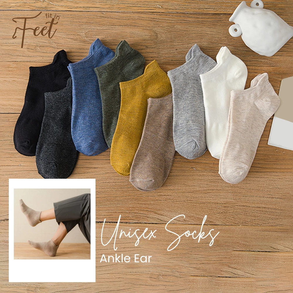 FIT IN FEET - ANKLE SOCKS SPORT UNISEX EAR / Kaos Kaki Pria Wanita Olahraga Semata Kaki Model Telinga