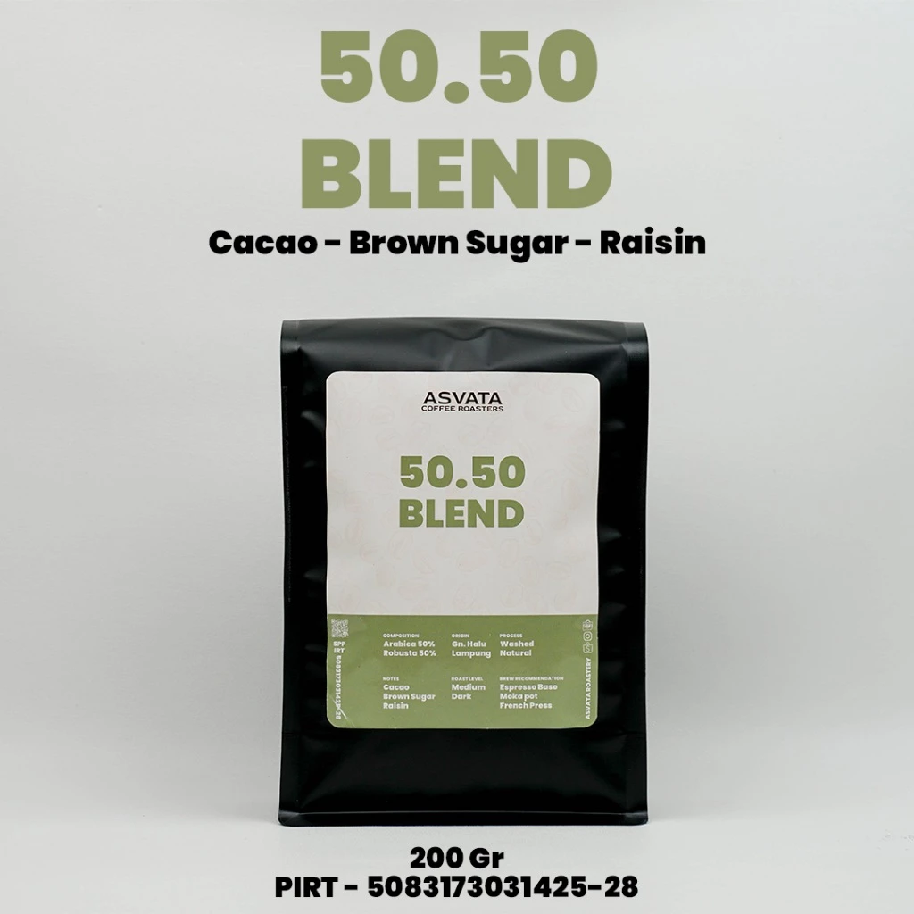 Biji Kopi 200 Gr 50.50 Arabica Robusta Roasted Beans Kopi Susu Blend