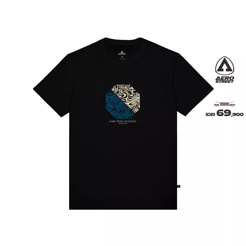 Aerostreet T Shirt Armania Hitam - Kaos T-Shirt Tshirt AABAA
