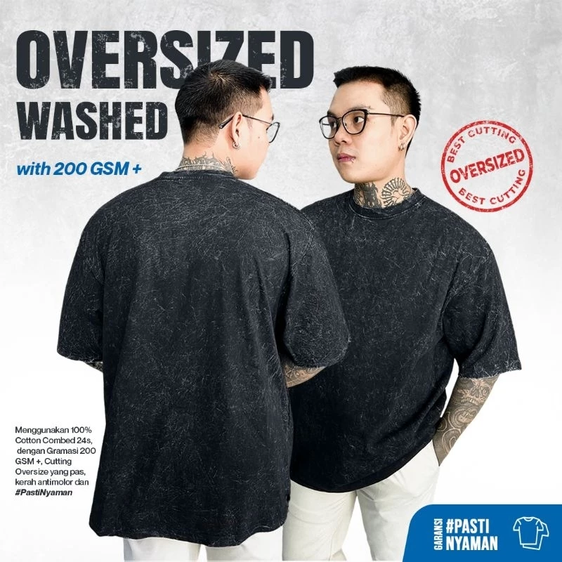 Manly Kaos Washed Oversized 200 GSM with 100% Heavy Cotton Combed 24s