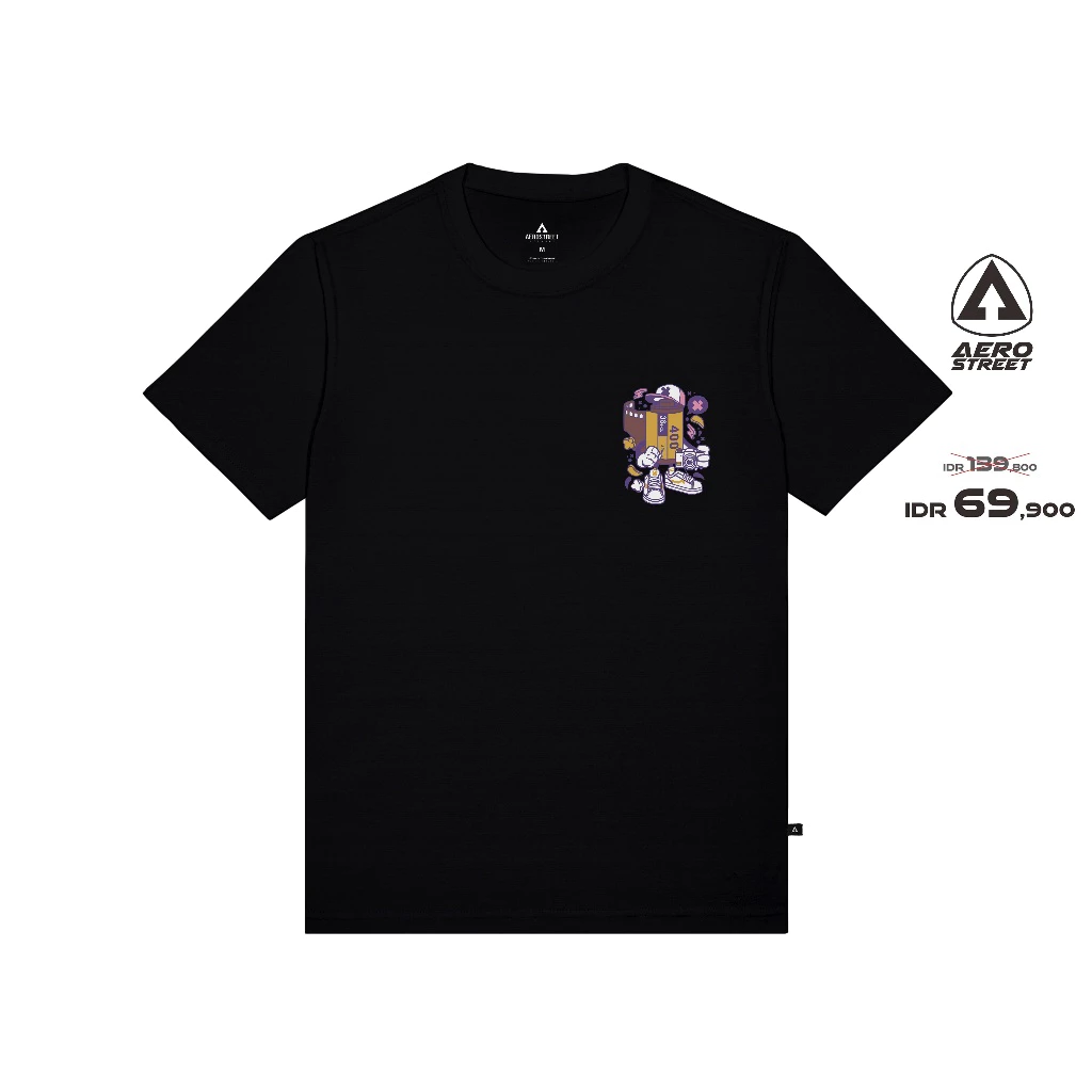 Aerostreet T Shirt Camera Hitam Kaos T-Shirt Tshirt AAAAA
