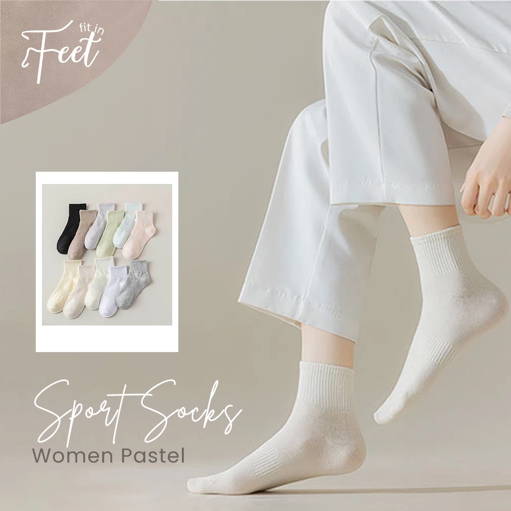 FIT IN FEET - SOFT PASTEL WOMAN SPORT SOCKS / Kaos Kaki Olahraga Wanita Diatas Mata Kaki Warna Soft Pastel