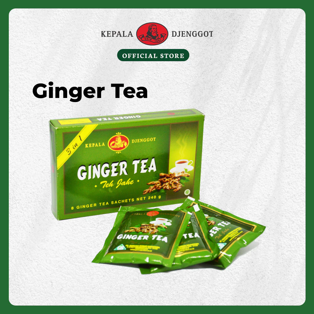 Kepala Djenggot Ginger Tea 1 Box Isi 8 Sachet 240 Gr - Teh Celup Jahe