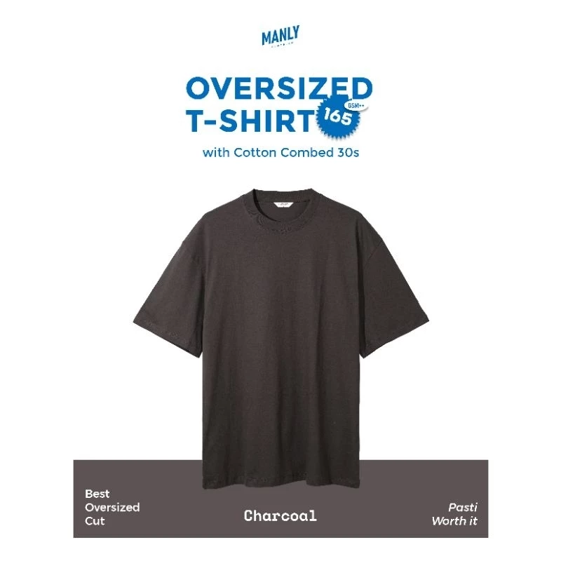 MANLY OVERSIZED CHARCOAL with BEST CUT OVERSIZE
