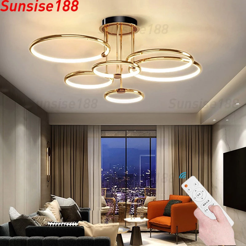 (Garansi satu tahun)Ruang Tamu Lampu Gantung Lampu Gantung Ruang Tamu 3-Warna LED Nordic Lampu Gantung Nordic Lampu Hias Rumah Ruang Tamu Lampu Langit-langit LE