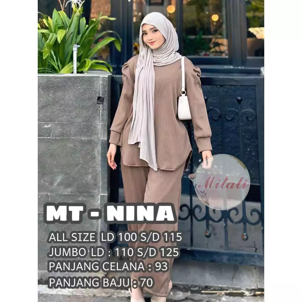 D - PROMO BUY 1 GET 1 PAKET ONESET NINA SIMPLE ELEGAN KNIT CONDRU