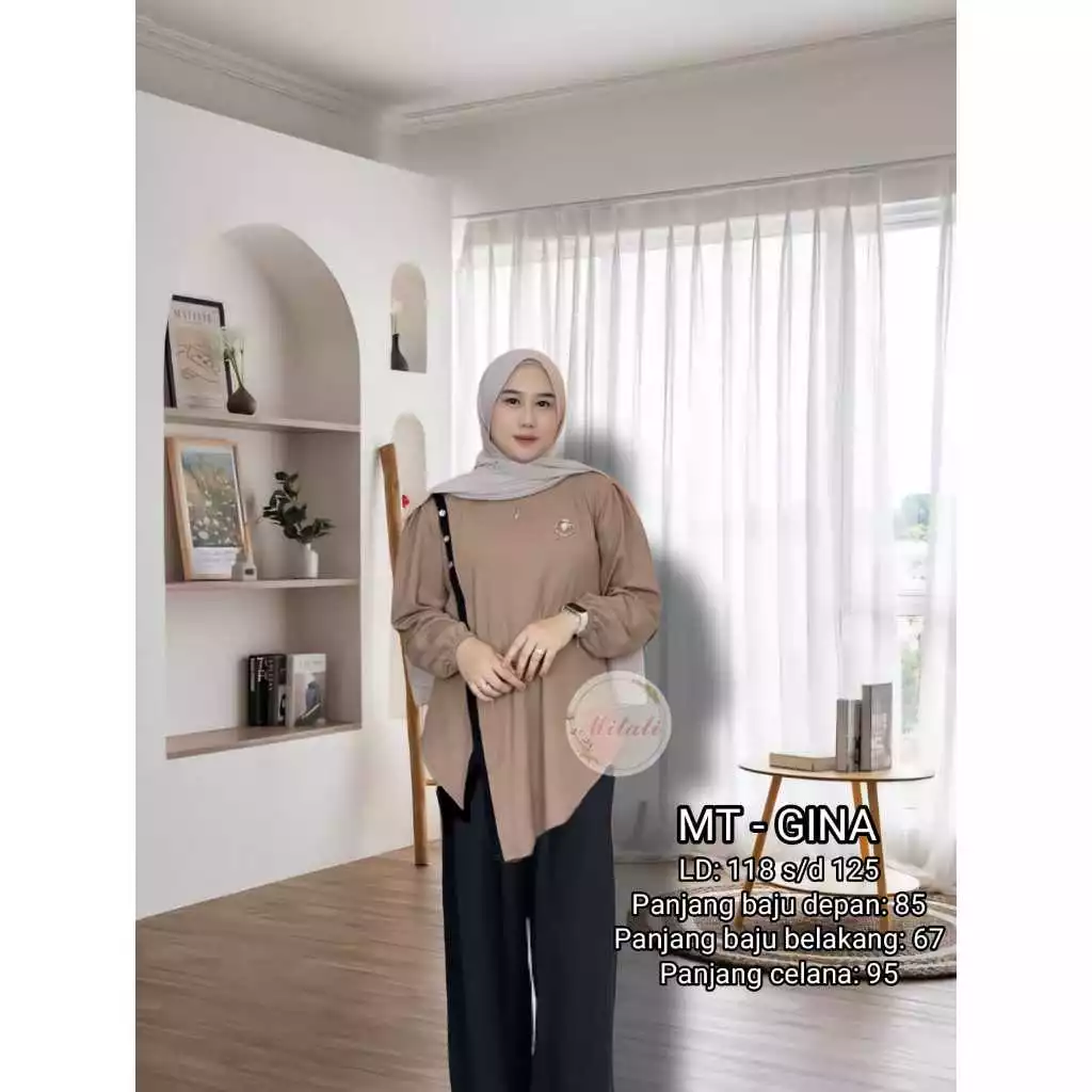 D - Gina Oneset Jumbo Knit Osaka Kombinasi Warna Variasi Kancing