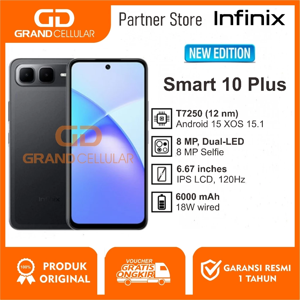 Infinix Smart 10 Plus 8/128GB Garansi Resmi