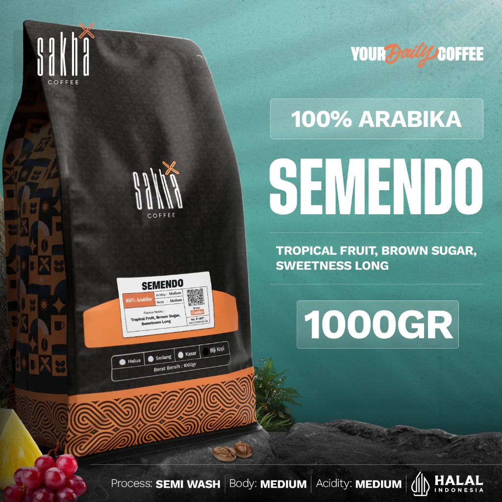 Kopi Arabika Semendo Arabica Coffee Beans 1Kg Coffe Roast Bean Biji Bubuk