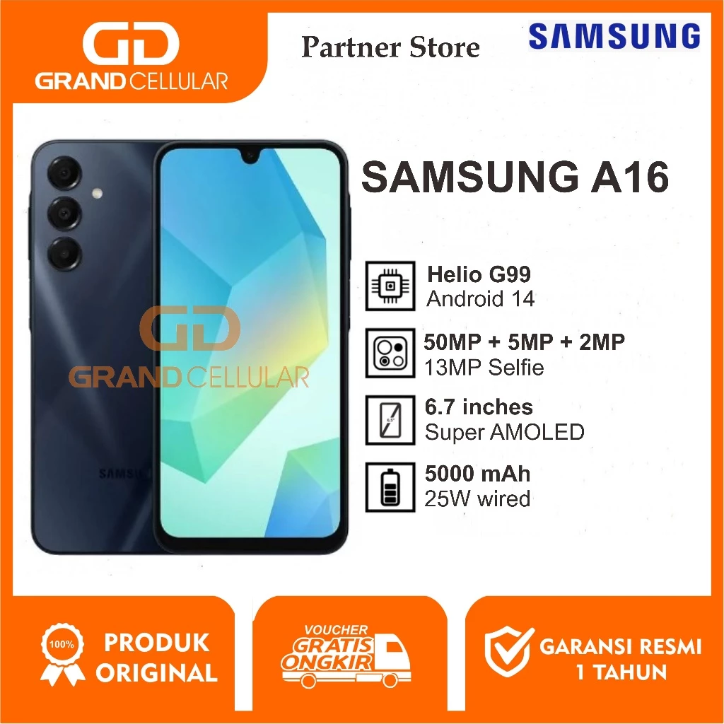 SAMSUNG A16 8GB RAM 256GB ROM - 8GB RAM 128GB ROM Garansi Resmi