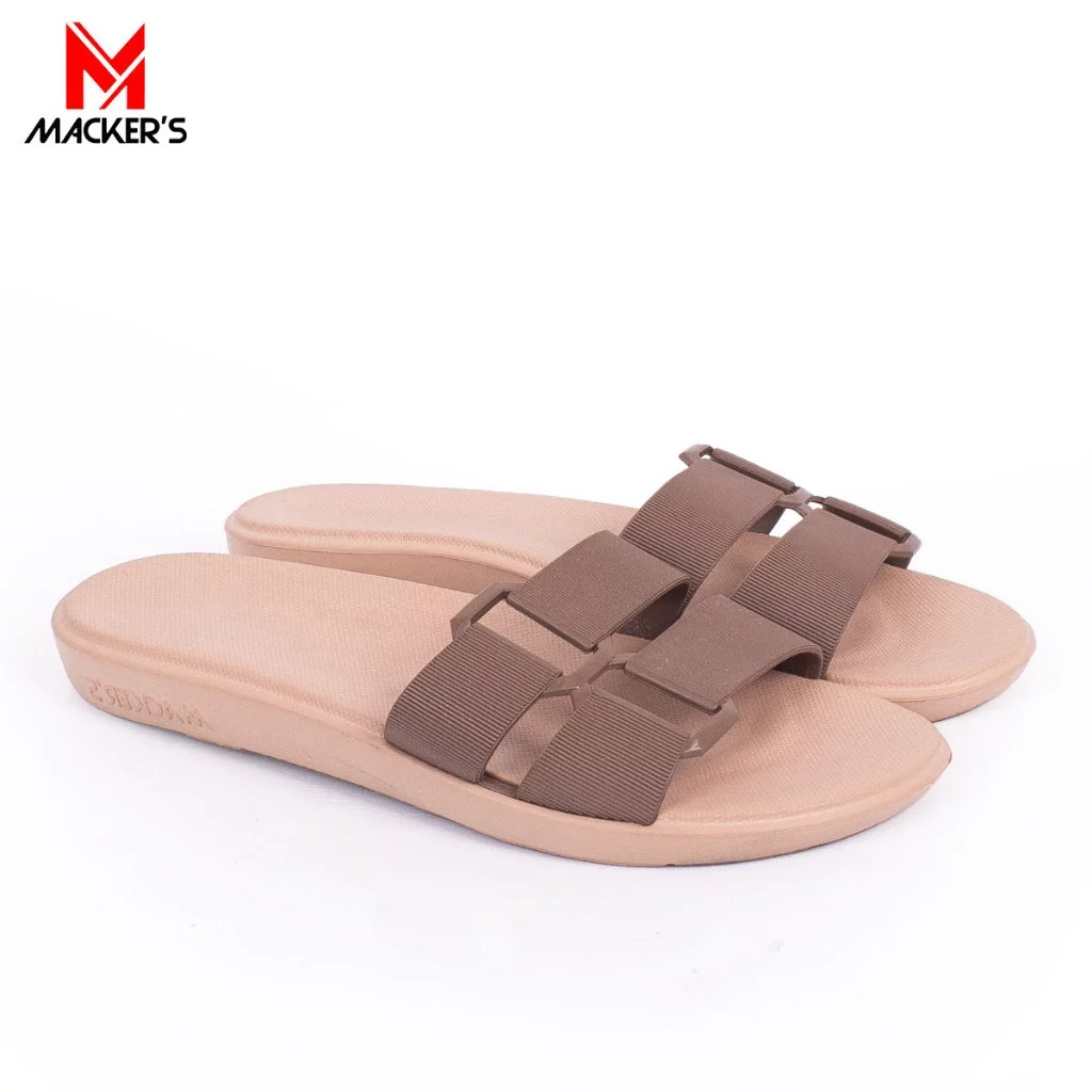 Sandal Slop Wanita Polos Double Strap Sandal Wanita Ringan Empuk Bahan Karet