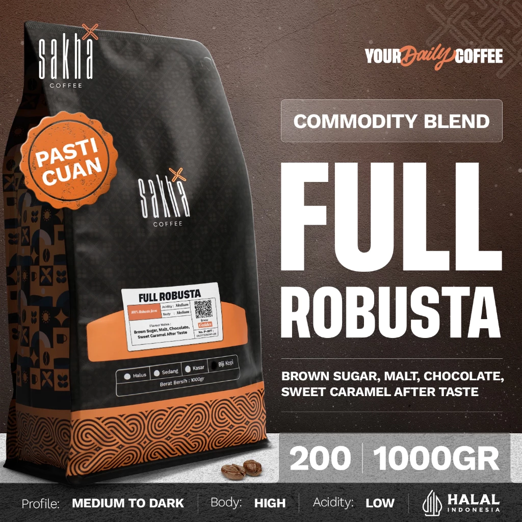 BIJI KOPI FINE ROBUSTA Espresso Coffe Based By Sakha Coffee Roastery