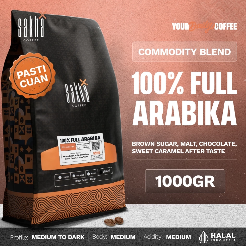 BIJI KOPI 100% FULL ARABICA 1KG Commercial Espresso Based By Sakha Coffee Roastery
