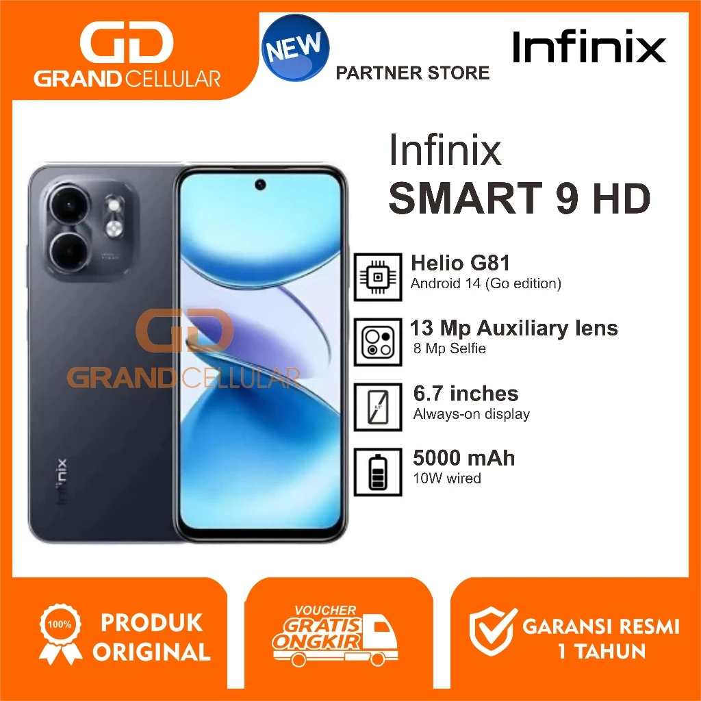 SMART 9 HD 4GB RAM 64GB ROM Garansi Resmi