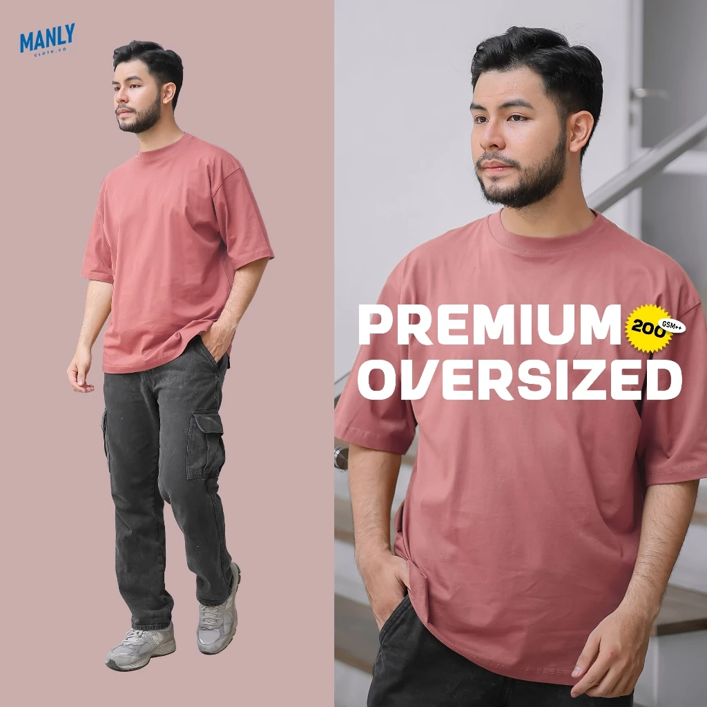 Premium Kaos Polos Oversize Unisex Cotton Combed 24s Premium Oversized Tshirt