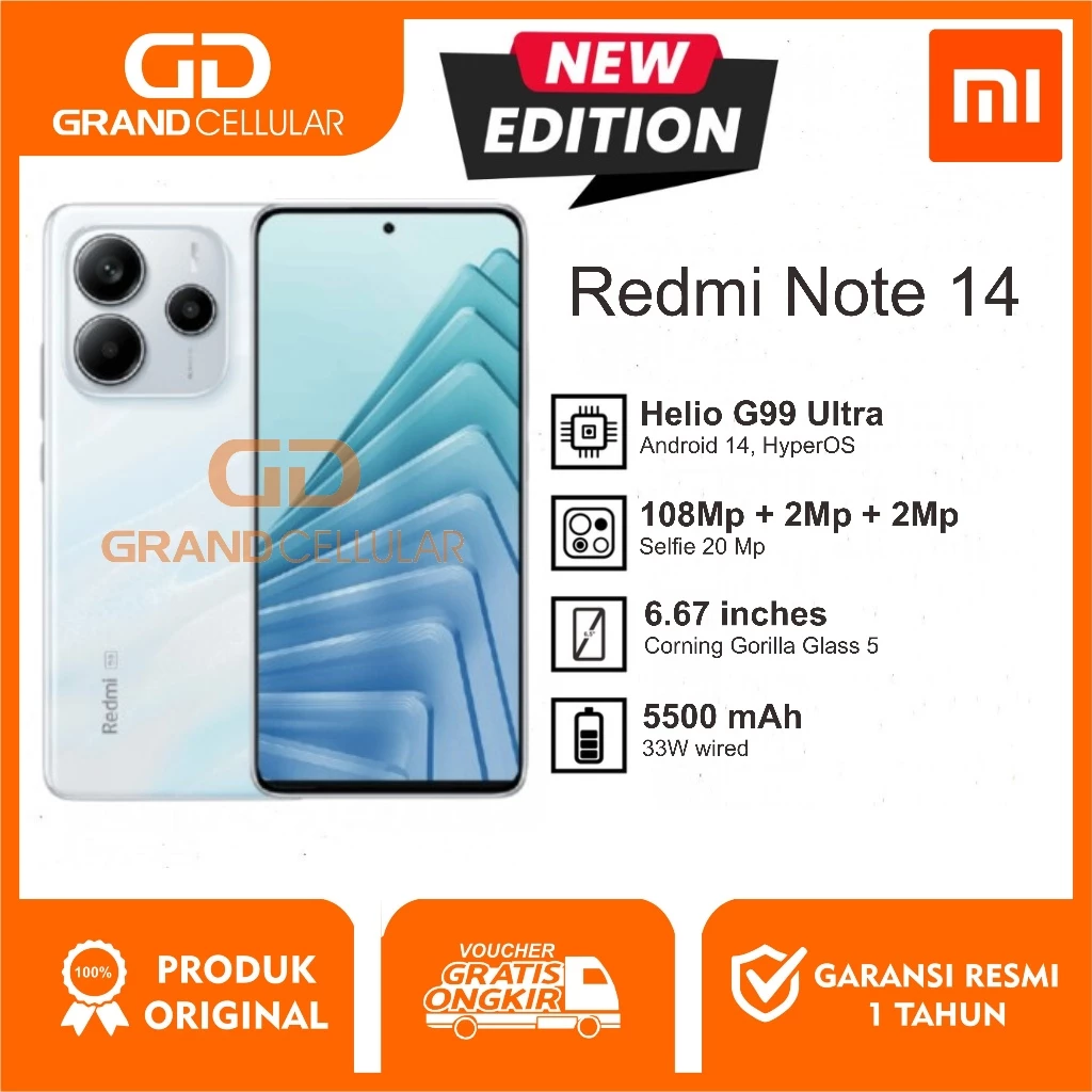 REDMI NOTE 14 8/256GB - 8/128GB Garansi Resmi