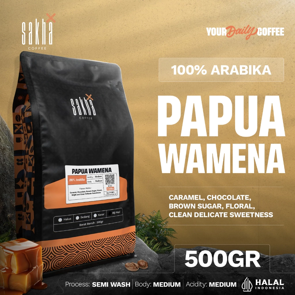 Biji Kopi Bubuk Arabika Papua Wamena Arabica Coffee Beans Coffe Bean Espresso Dan Manual Brew 500gr