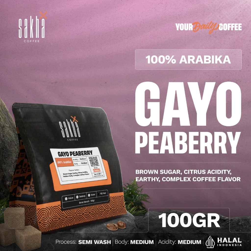 Kopi Lanang Arabika Peaberry Arabica Gayo Aceh Specialty Coffee Bean Espresso Manual Brew 100gr