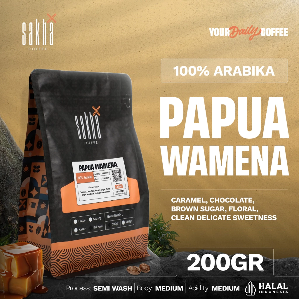 Biji Kopi Bubuk Arabika Papua Wamena Arabica Coffee Beans Coffe Bean Espresso Dan Manual Brew 200gr