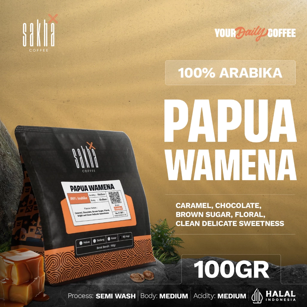 Kopi Arabika Papua Wamena Arabica Coffee Roast Bean Espresso Dan Manual Brew Beans 100gr Biji Bubuk