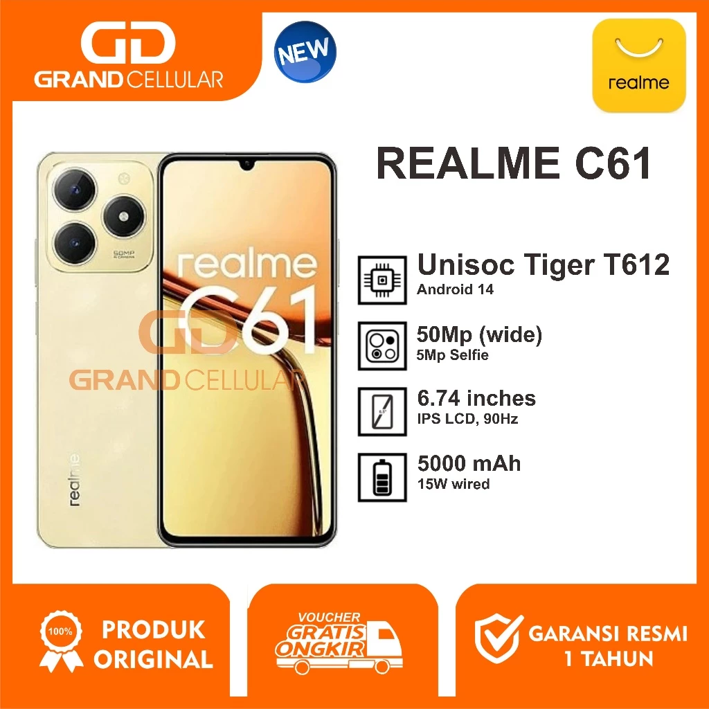 REALME C61 8GB RAM 128GB ROM Garansi Resmi