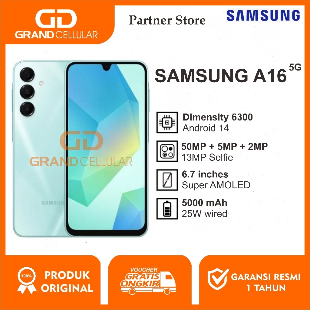 SAMSUNG A16 5G 8GB RAM 256GB ROM - 8GB RAM 128GB ROM Garansi Resmi