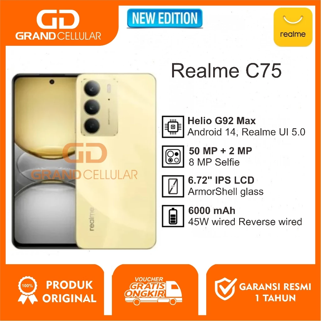 REALME C75 8GB RAM 256GB ROM - 8GB RAM 128GB ROM