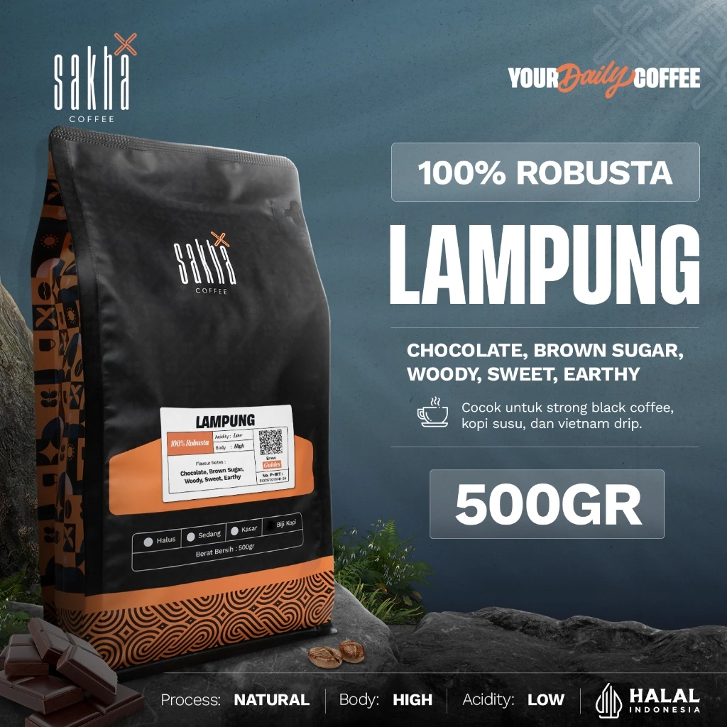 Kopi Robusta Lampung Coffee Roast Bean Espresso Beans 500 Gram Biji Bubuk Coffe Roastery
