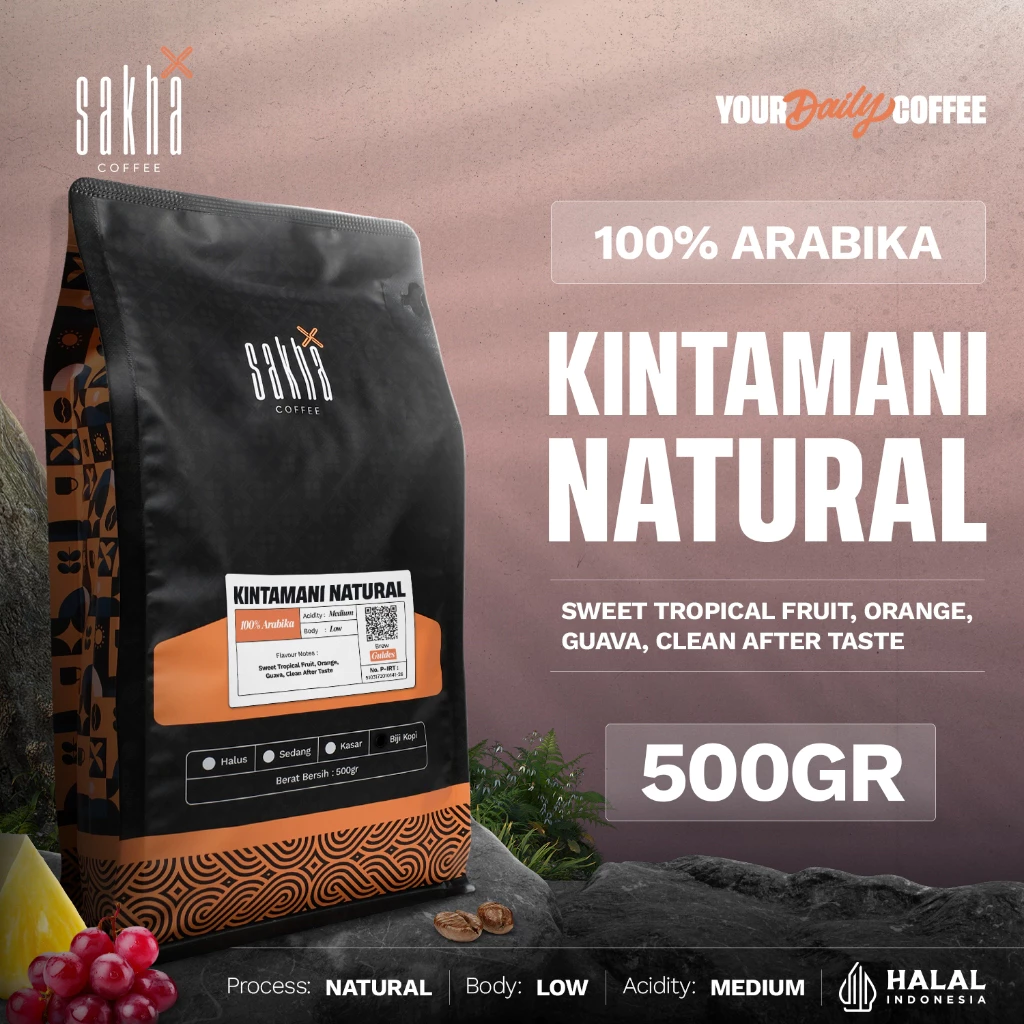 Sakha Coffee Biji Kopi Arabika Bali Kintamani Natural Arabica Coffe Beans 500 Gram