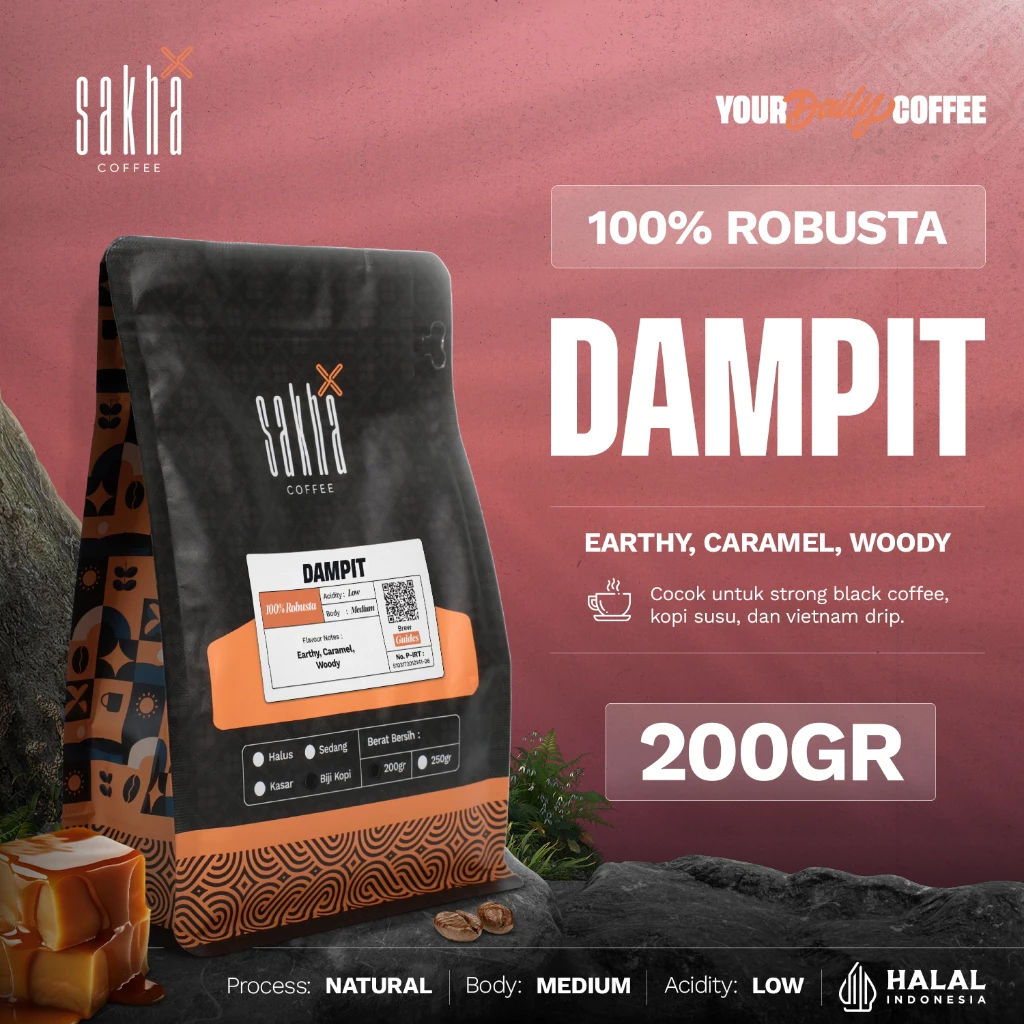 Kopi Fine Robusta Dampit Malang Coffee Roast Beans 200 Gram Biji Bubuk