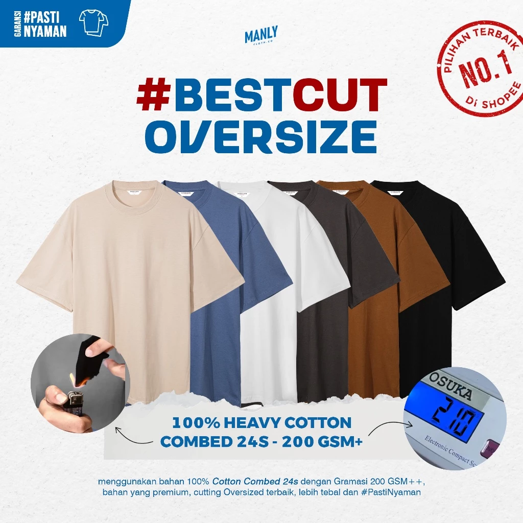 KAOS POLOS OVERSIZE UNISEX COTTON COMBED 24S PREMIUM OVERSIZED TSHIRT