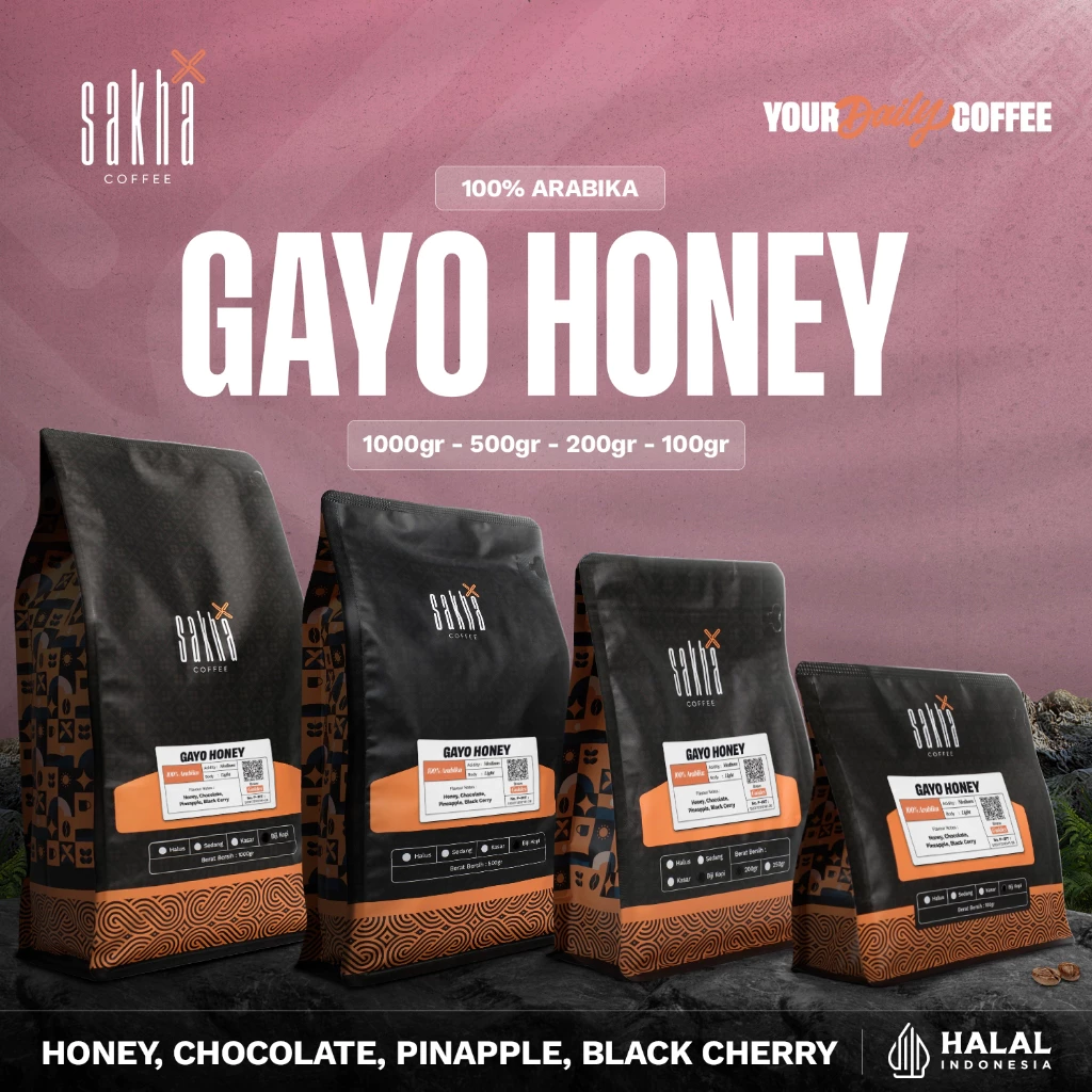 Kopi Arabika Gayo Honey Arabica Coffee Roast Beans Manual Brew Biji Bubuk